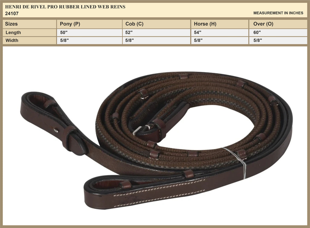 Henri de Rivel Pro Rubber Lined Web Reins