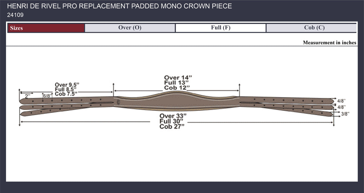 Henri de Rivel Pro Replacement Padded Mono Crown Piece