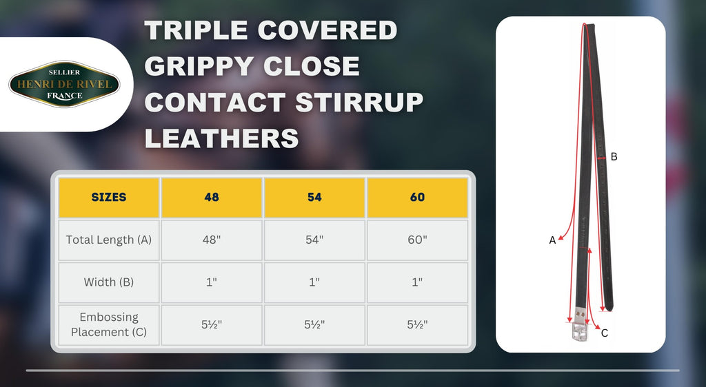 Henri de Rivel Triple Covered Grippy Close Contact Stirrup Leathers