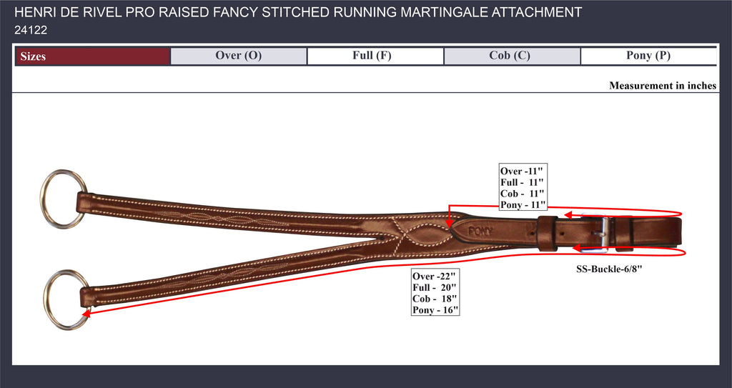 Henri de Rivel Pro Raised Fancy Stitched Running Martingale Attachment