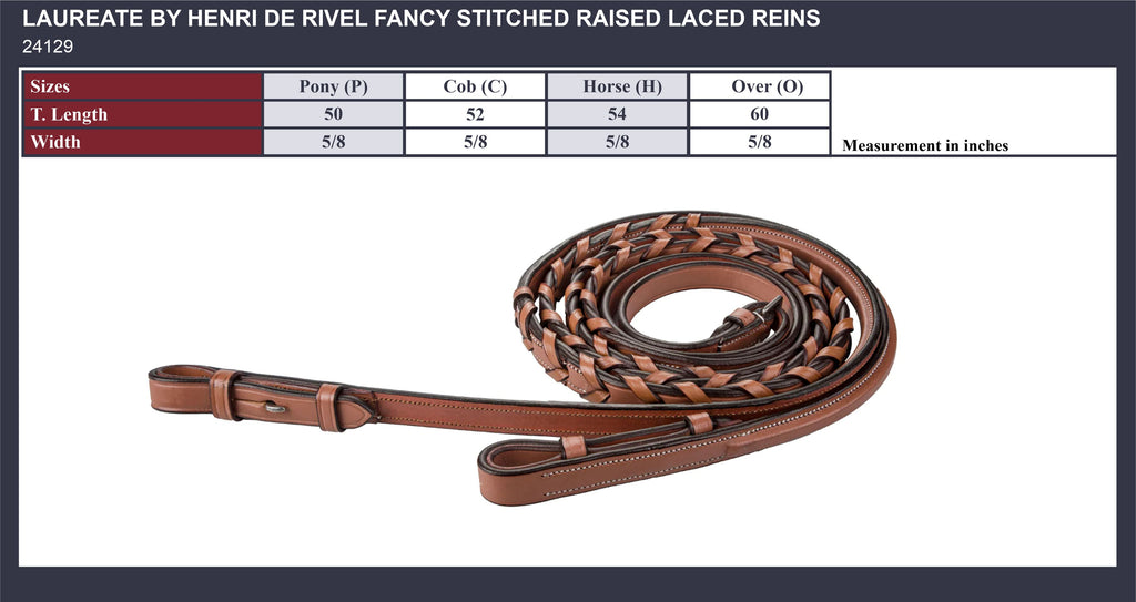 Laureate by Henri de Rivel Fancy Stitched Raised Laced Reins