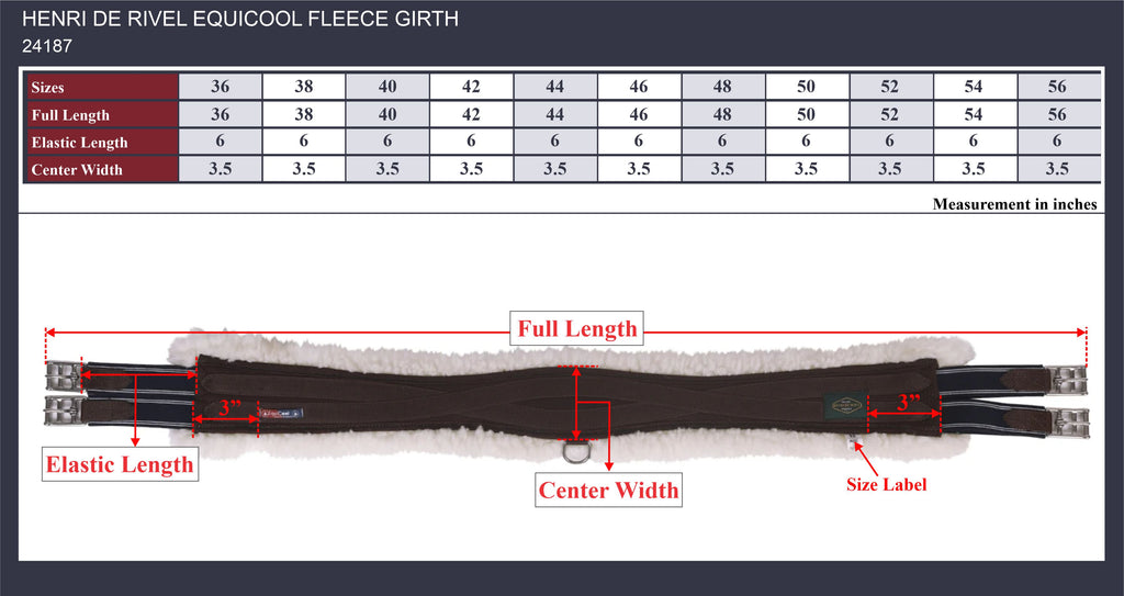 Henri de Rivel Equicool Fleece Girth