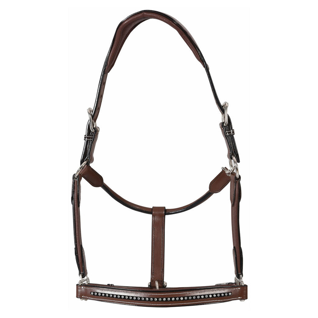 Henri de Rivel Ergonomic Premium Leather Padded Crystals Halter