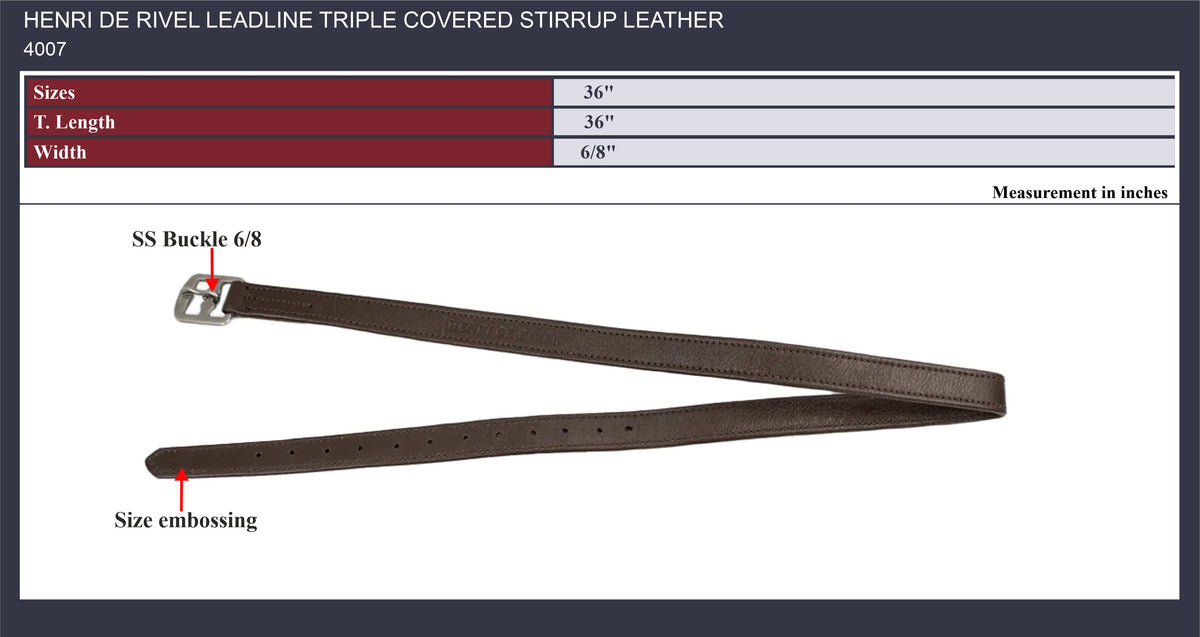 Henri de Rivel Leadline Triple Covered Stirrup Leather