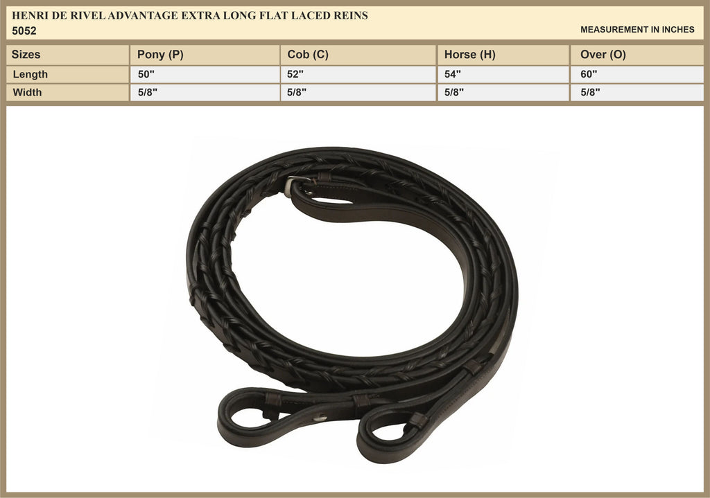 Henri de Rivel Advantage Extra Long Flat Laced Reins