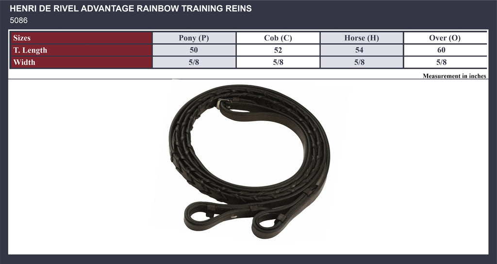 Henri de Rivel Advantage Rainbow Training Rubber Reins